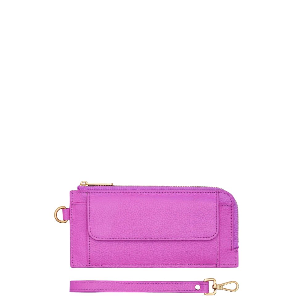 Everyday Slimline Wallet - Fuchsia Wallets Brushed Gold