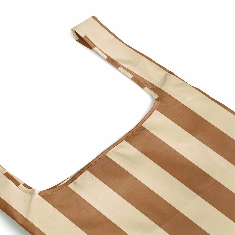 Reusable Shopping Bag - 2 Sizes - Tan/Beige Stripe Reusable Shopping Bags Mega