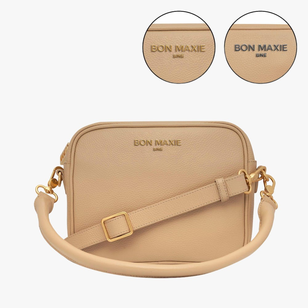 Bon Maxie Bags Light Gold Sidekick Crossbody Bag - Almond