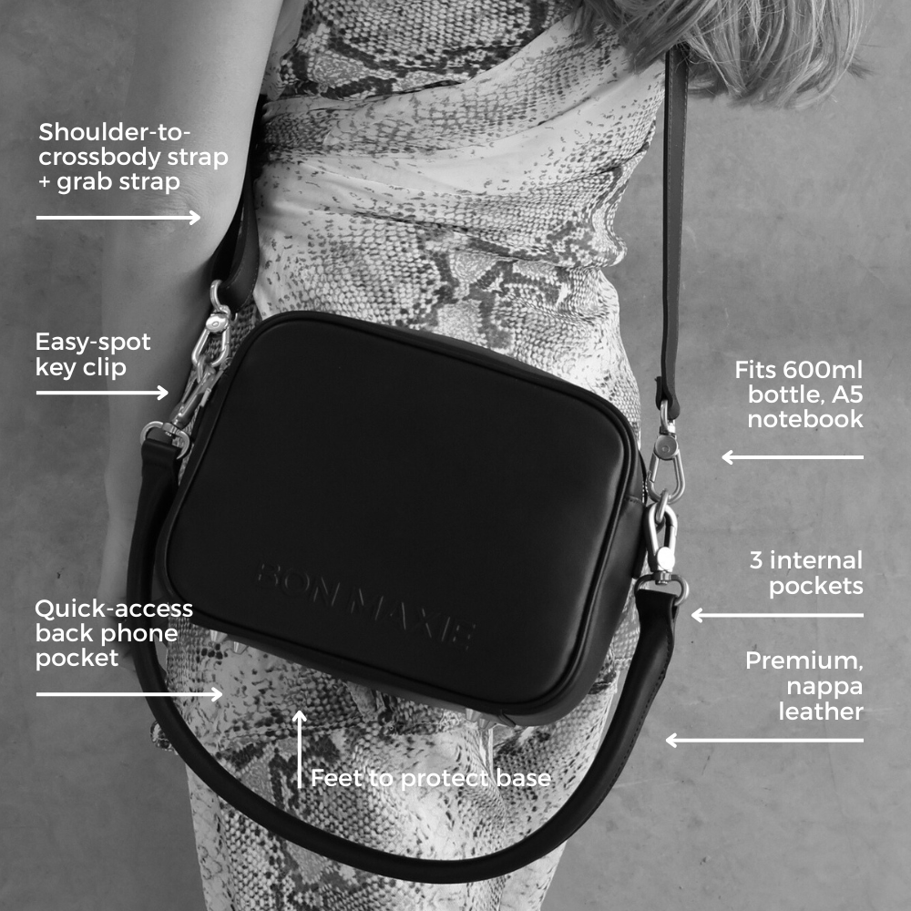 Sidekick™ Crossbody Bag in smooth nappa leather - Black