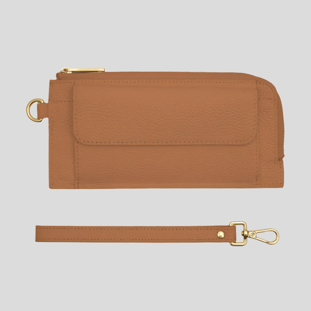 Everyday Slimline Wallet - Tan Wallets Brushed Gold