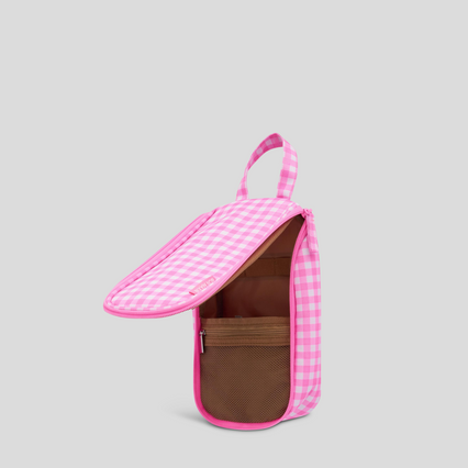 Everyday Slimline Toiletry Bag -- Neon Pink Gingham