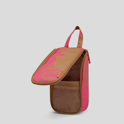 Slimline Hanging Toiletry Bag – Pink/Tan Floral