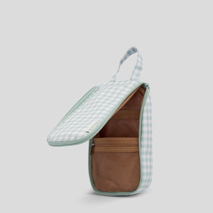Slimline Hanging Toiletry Bag – Sage Gingham