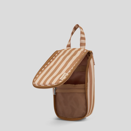 Slimline Hanging Toiletry Bag – Tan Stripe