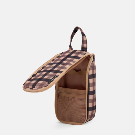 The Slimline Hanging Toiletry Bag - Tartan
