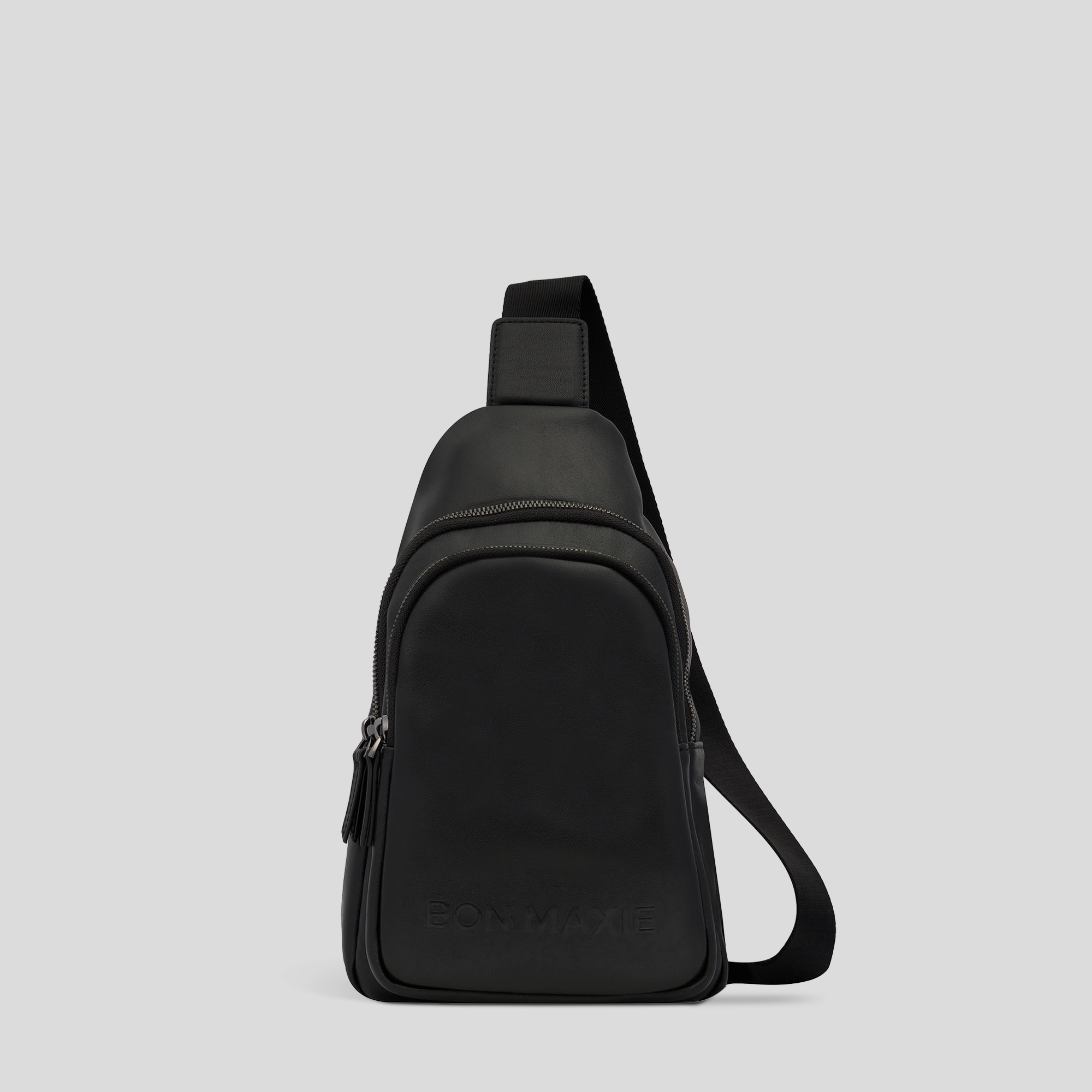 Multiwear Leather Crossbody Sling Bag -- Black