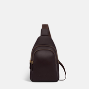 Multi-Wear Crossbody Sling Bag in smooth nappa leather - Dark Chocolate