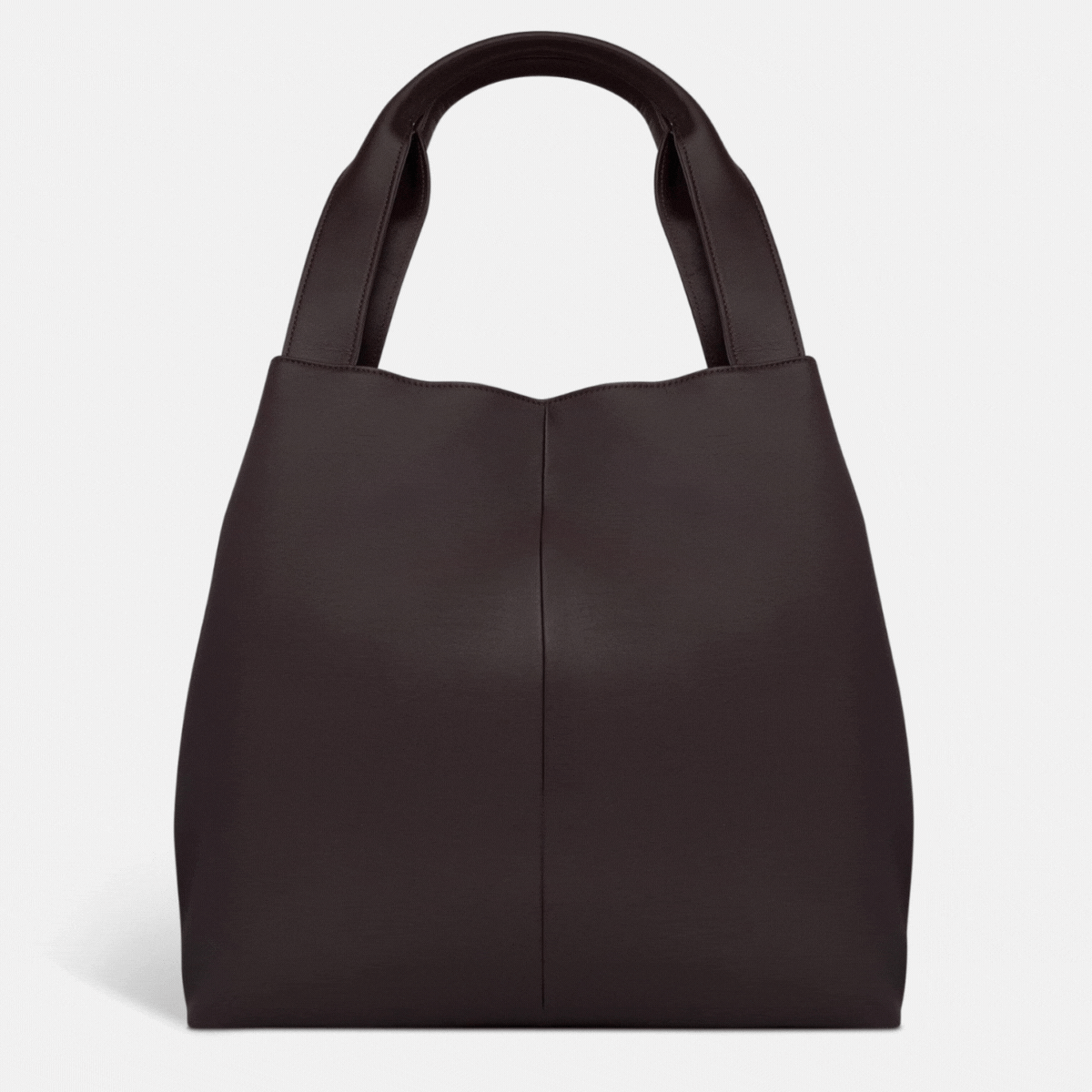 Slouchy Hobo Tote Bag in smooth nappa leather - Dark Chocolate