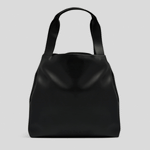 Slouchy Leather Hobo Tote Bag -- Black