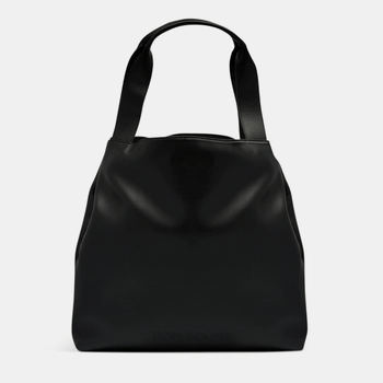 Slouchy Hobo Tote Bag in smooth nappa leather - Black