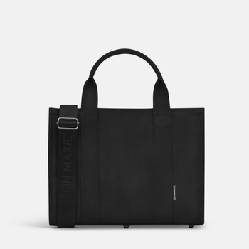 Small Structured Tote Bag in coated canvas - Black