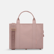 Small Structured Tote Bag in coated canvas - Milk Tea