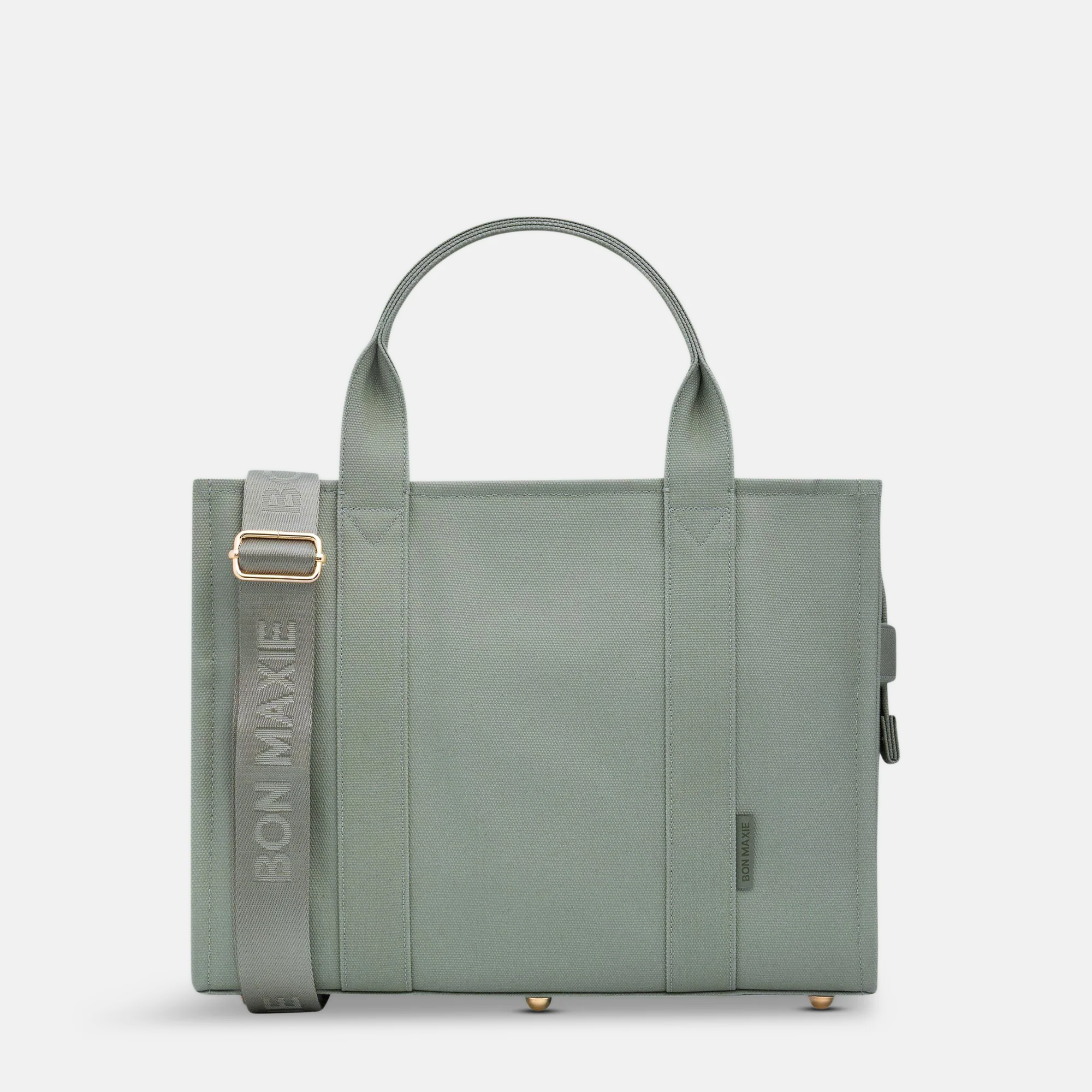 Small Structured Tote Bag in signature coated canvas -- Sage