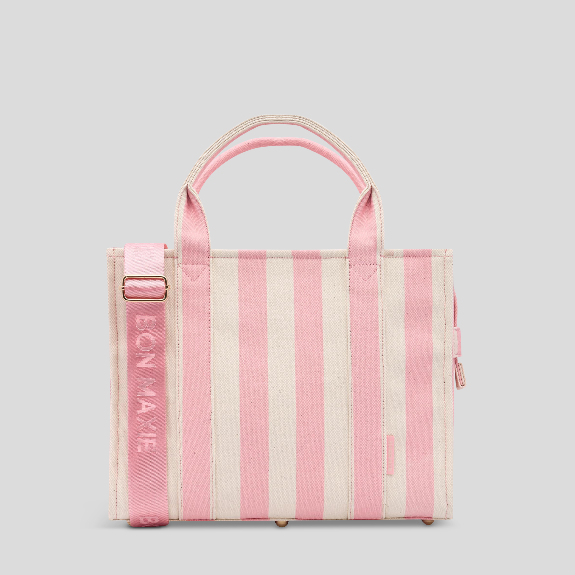 Small Bon Vivant Structured Tote Bag -- Blush Stripe
