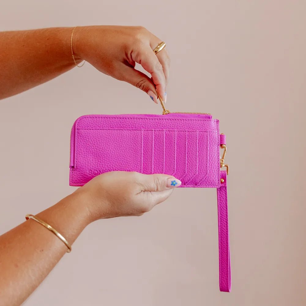 Everyday Slimline Wallet - Fuchsia Wallets Brushed Gunmetal