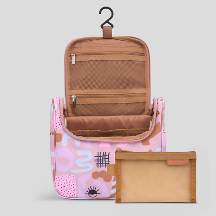 Bon Voyage Travel Toiletry Bag -- Eye Love Dusty Rose