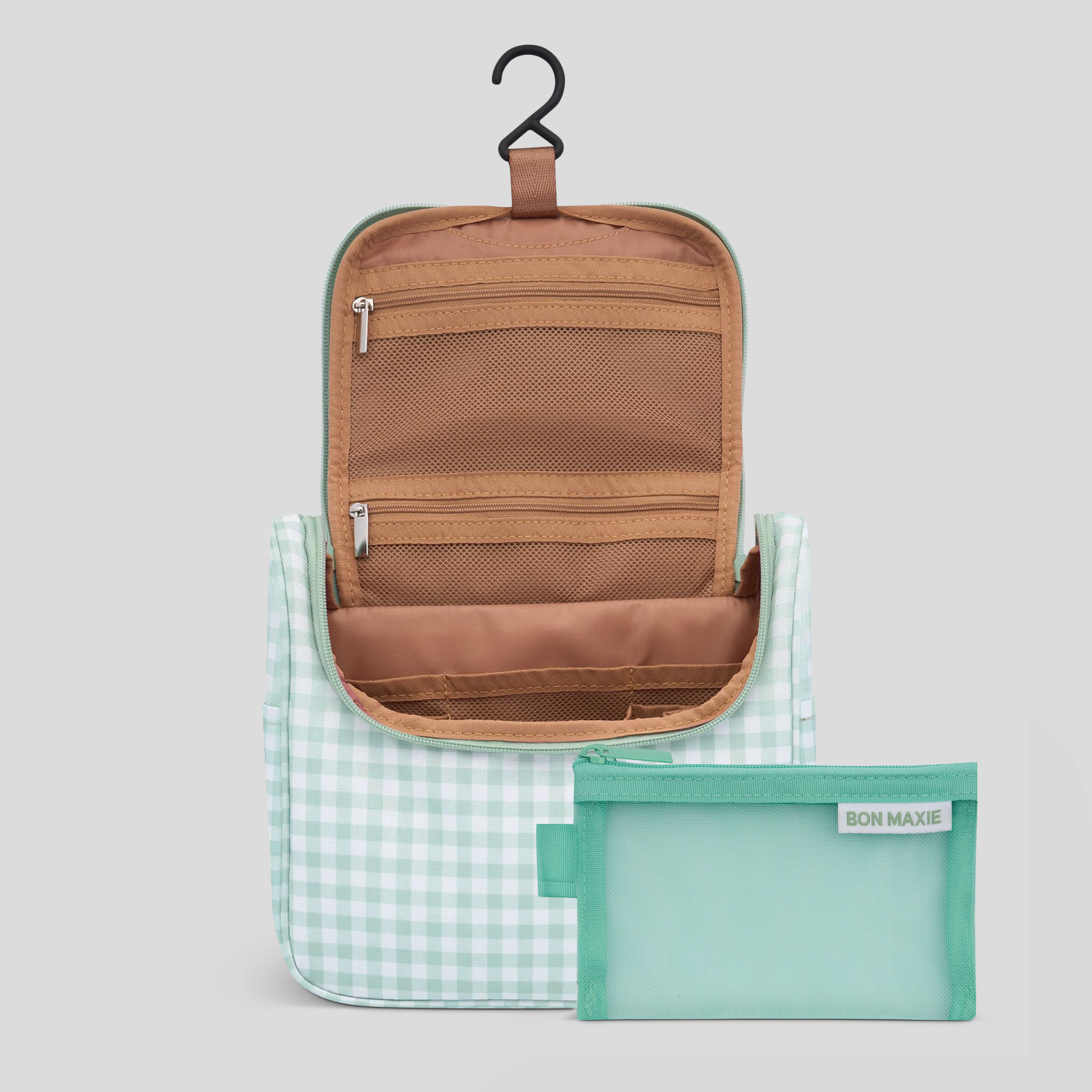 Bon Voyage Travel Toiletry Bag -- Sage Gingham