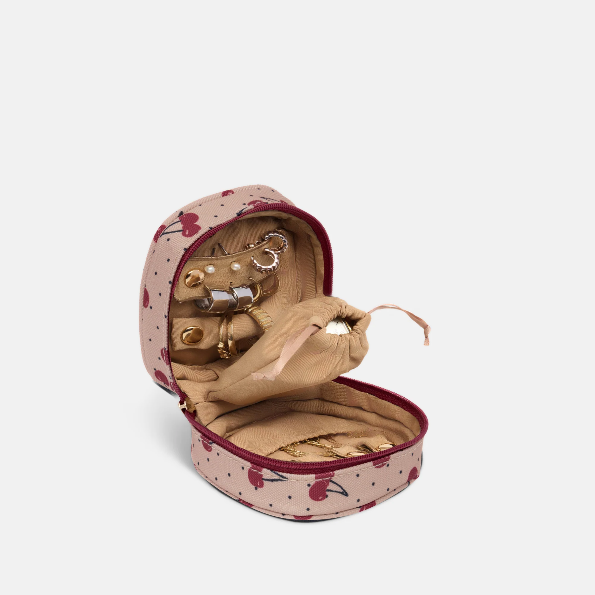 Travel Jewellery Case -- Cherries