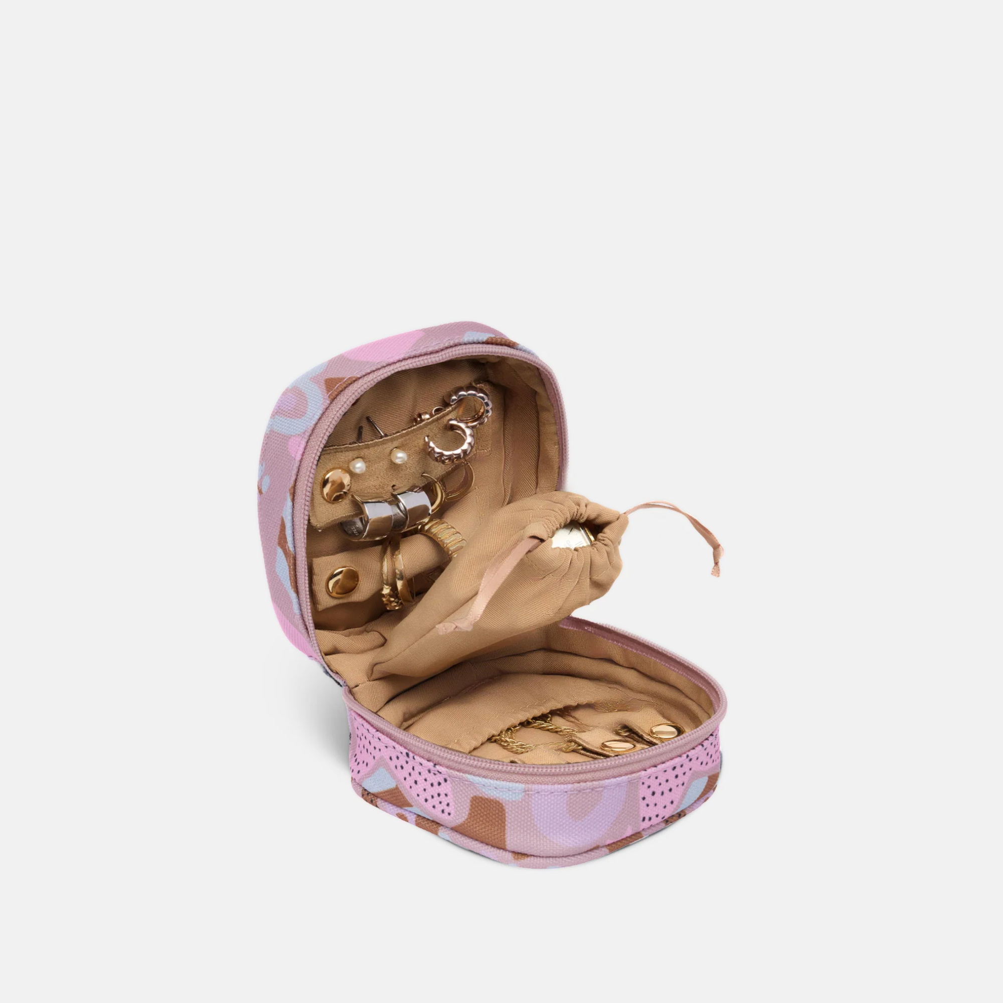 Travel Jewellery Case -- Eye Love Dusty Rose