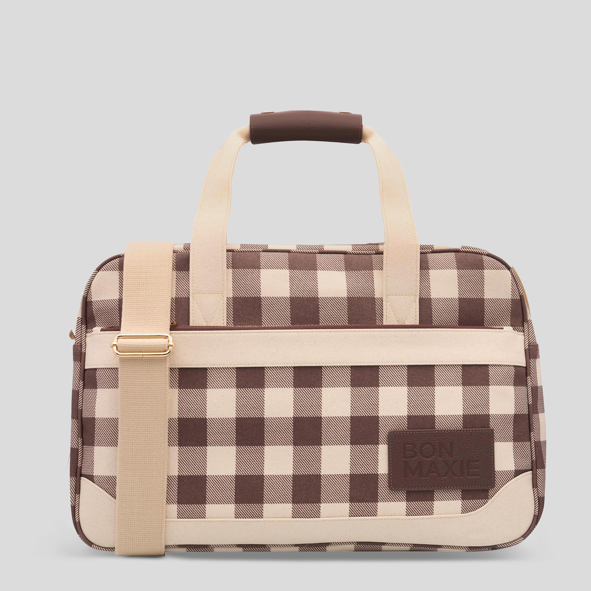 Bon Voyage Weekender Bag -- Chocolate Gingham