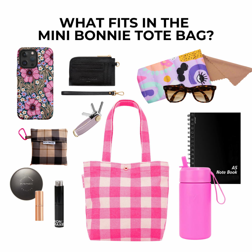 Bonnie Tote Bag Neon Pink Gingham