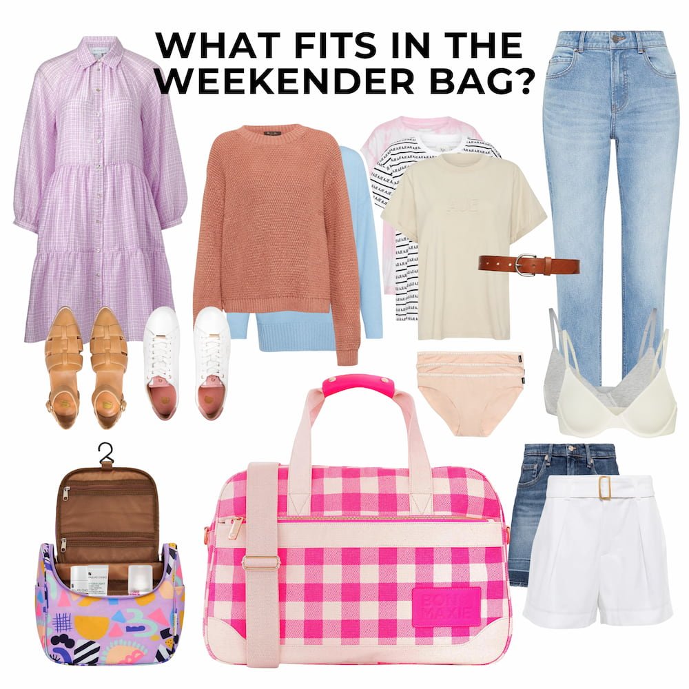 Bon Voyage Weekender Bag - Neon Pink / Tan Floral Bags