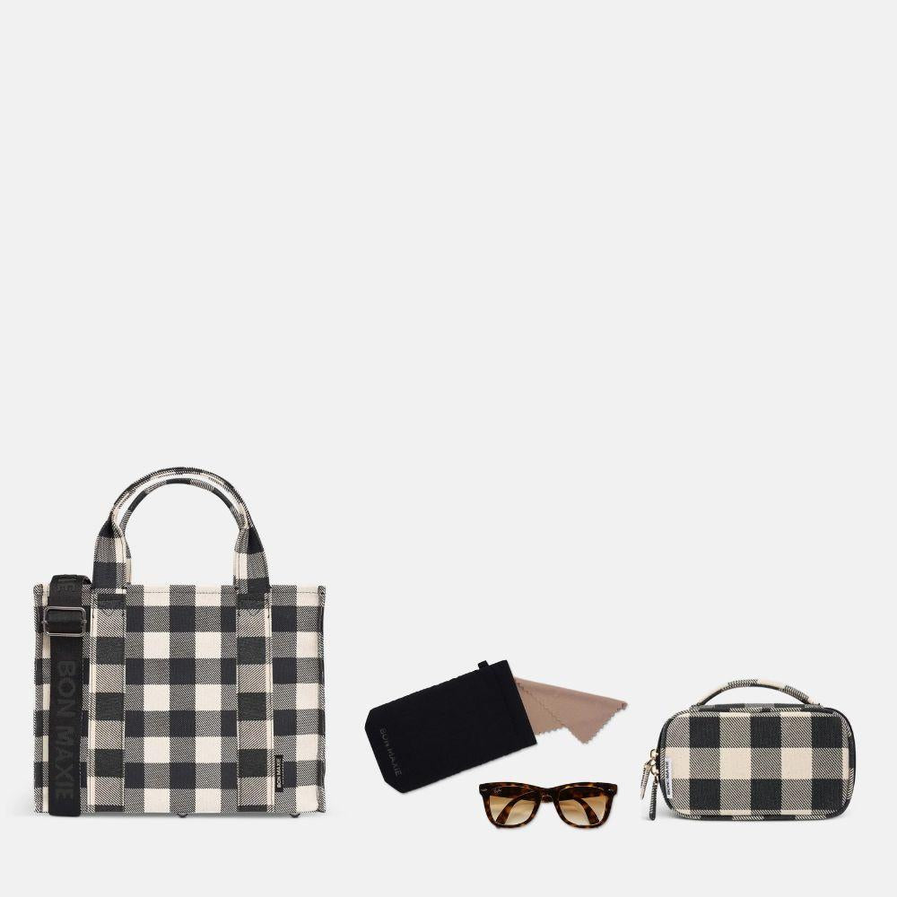 SUPER SALE Medium Structured Tote Bundle - Black Gingham