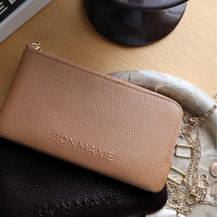 Bon Maxie Slimline Wallet in tan lifestyle 