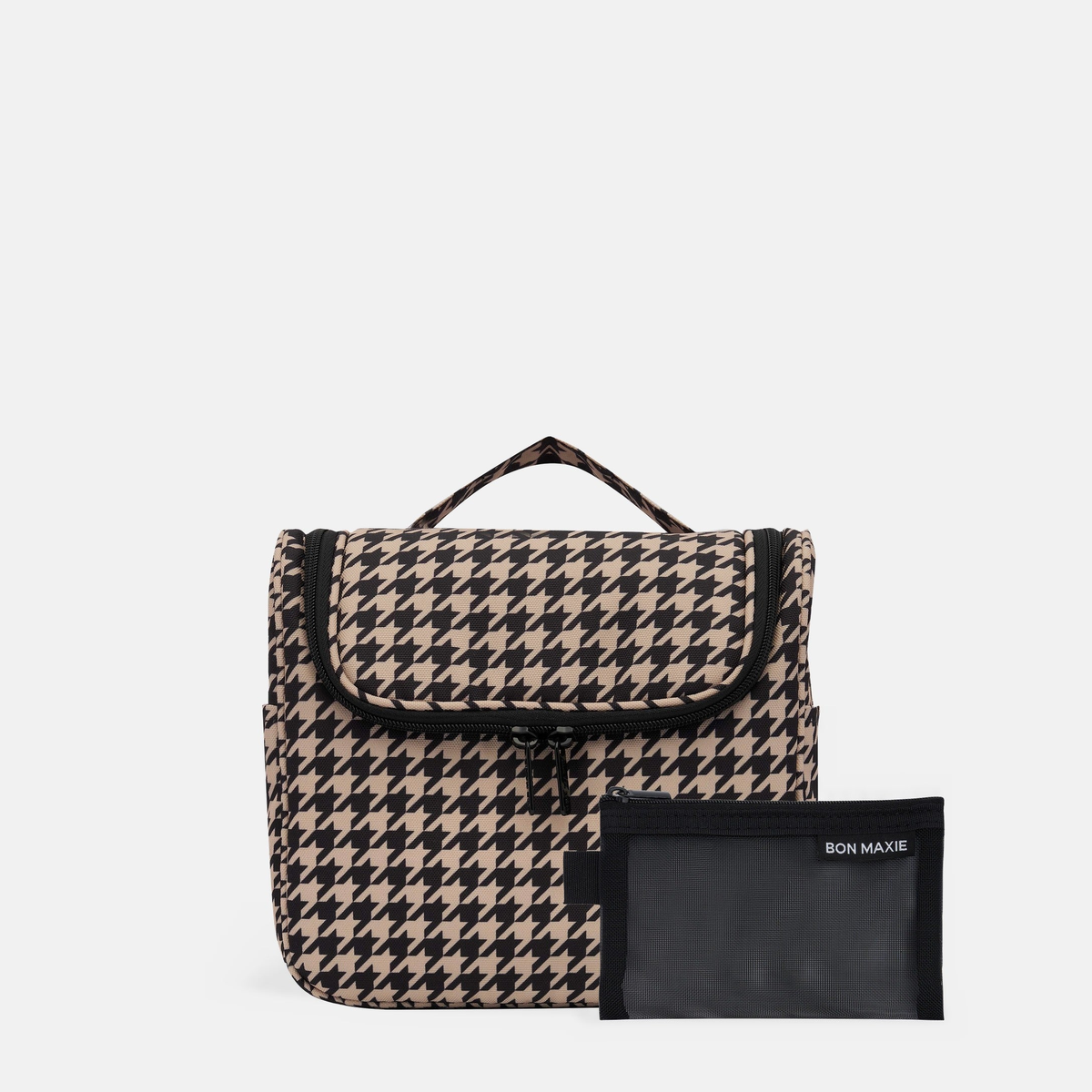 Hanging Travel Toiletry Bag Set in Houndstooth, image 1 of 13