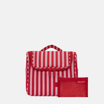 Hanging Travel Toiletry Bag Set - Pink/Red Stripe