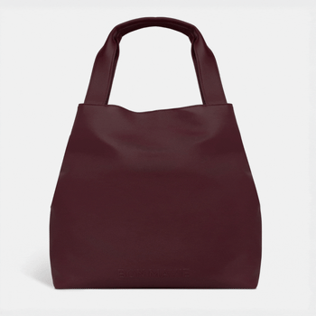 Slouchy Hobo Tote Bag in smooth nappa leather - Burgundy