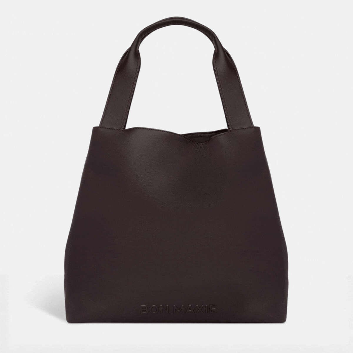 Slouchy Hobo Tote Bag in smooth nappa leather - Dark Chocolate