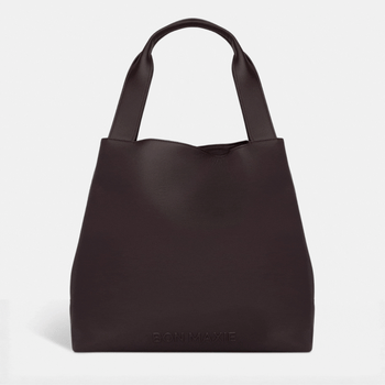 Slouchy Hobo Tote Bag in smooth nappa leather - Dark Chocolate