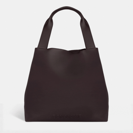 Slouchy Hobo Tote Bag in smooth nappa leather - Dark Chocolate