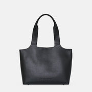 Maven Leather Tote in Black Pebble Leather, front view