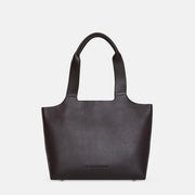 Maven Leather Tote in Dark Chocolate Nappa Leather, front view