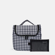 Hanging Travel Toiletry Bag Set - Black Gingham