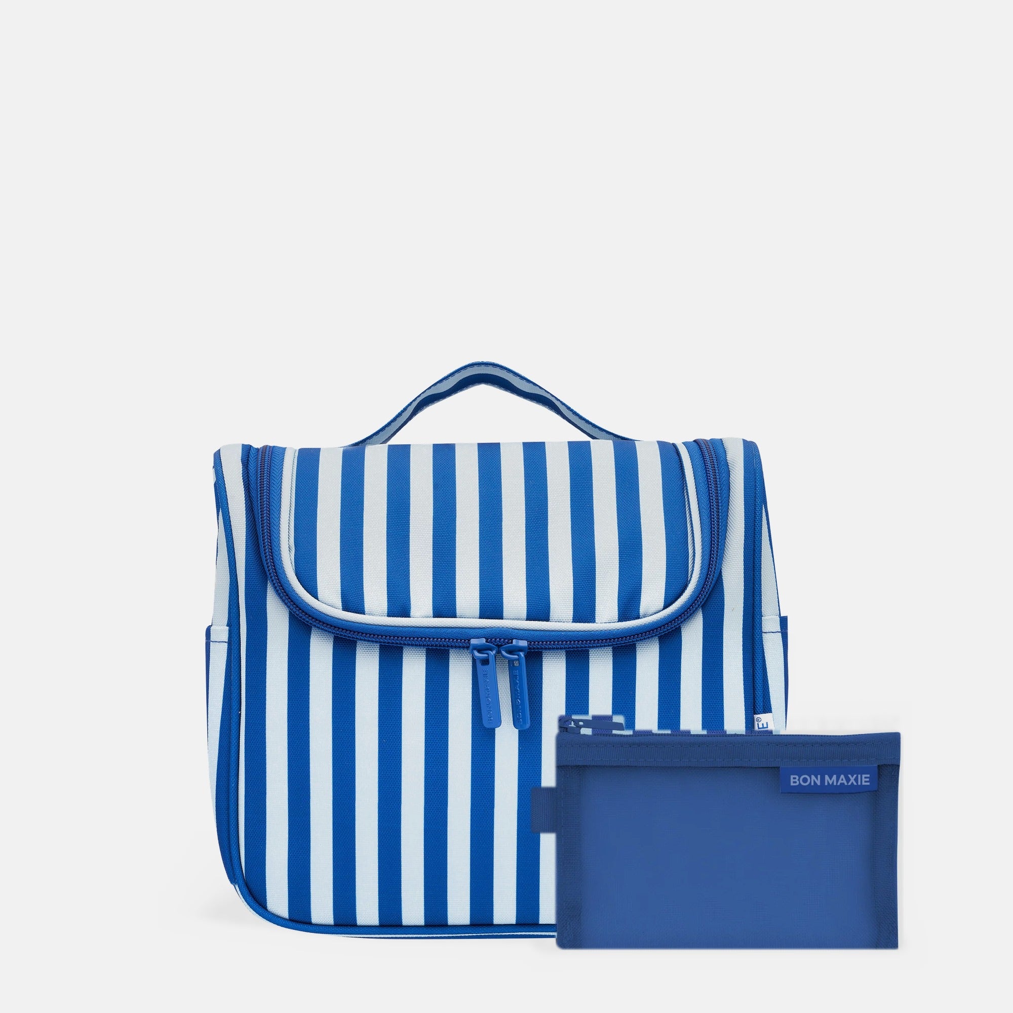 Hanging Travel Toiletry Bag Set - Blue Stripes
