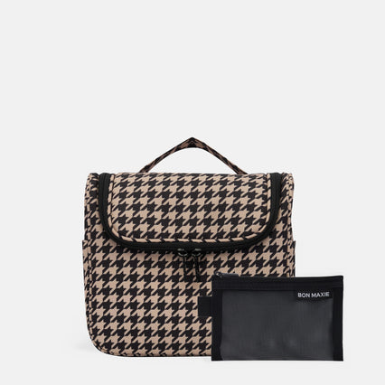 Hanging Travel Toiletry Bag Set - Houndstooth