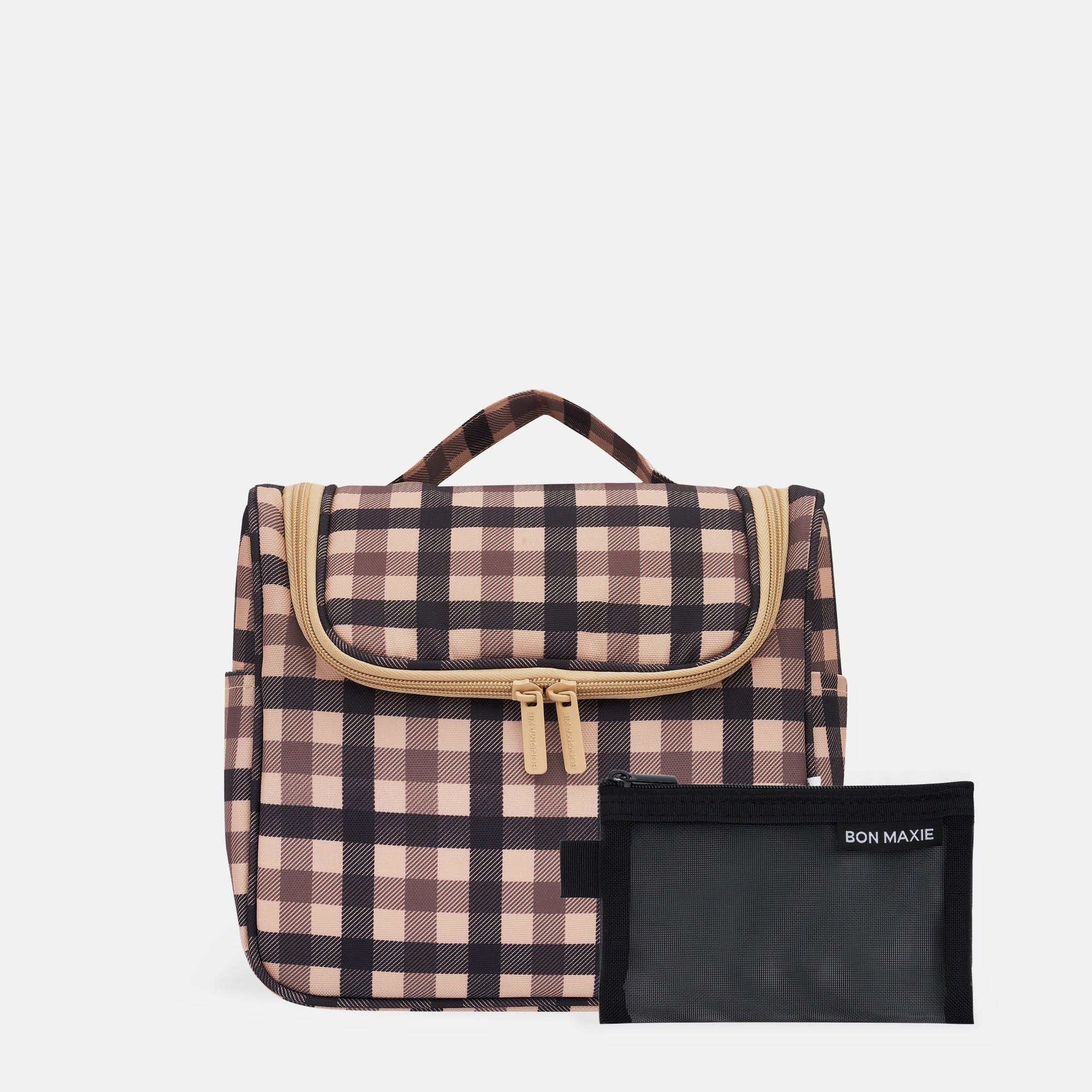 Hanging Travel Toiletry Bag + Pouch Set - Tartan