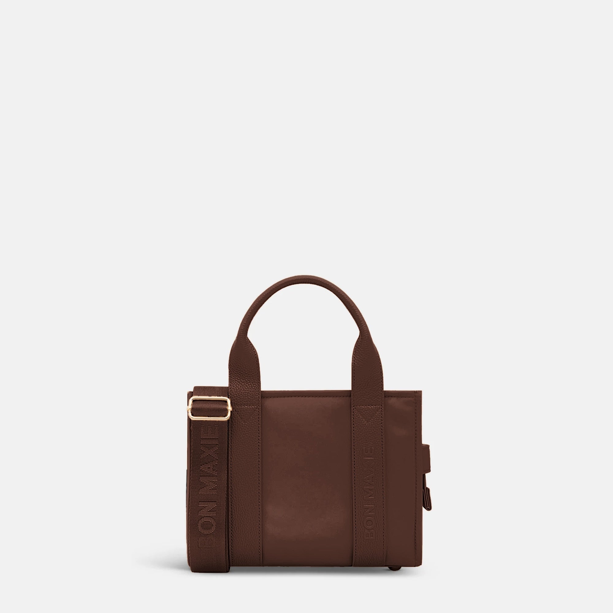Mini Structured Tote Bag - Chocolate Leather/Nylon