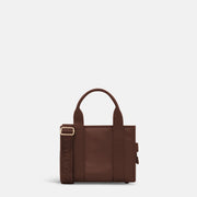 Mini Structured Tote Bag - Chocolate Leather/Nylon