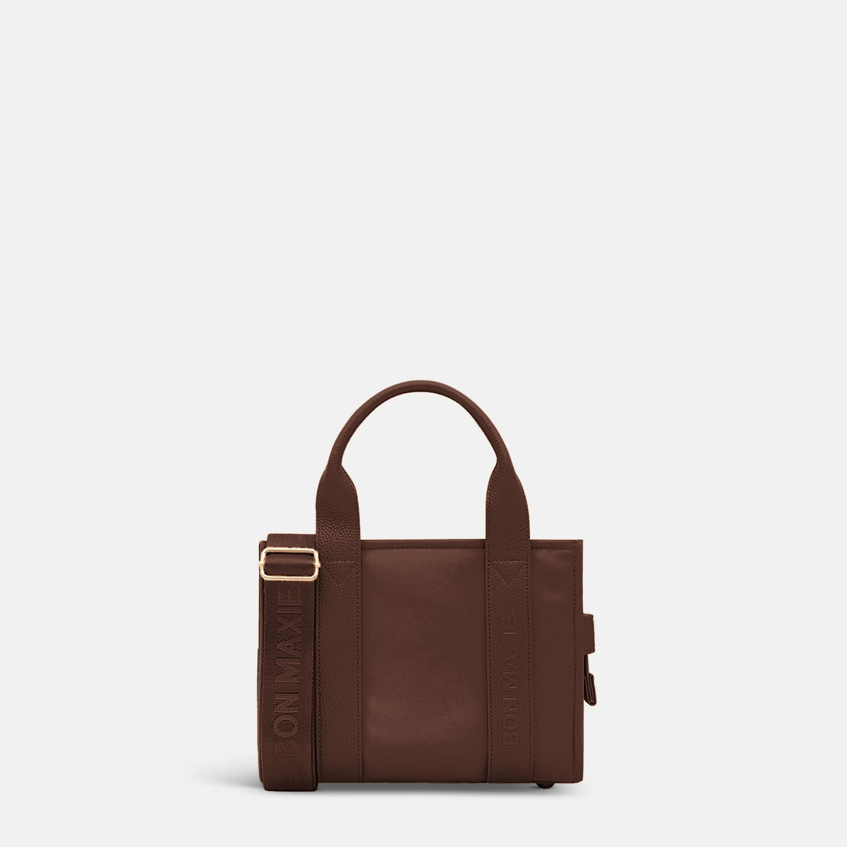 Mini Structured Tote Bag - Chocolate Leather/Nylon