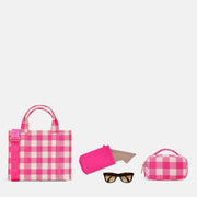 SUPER SALE Medium Structured Tote Bundle - Neon Pink Gingham