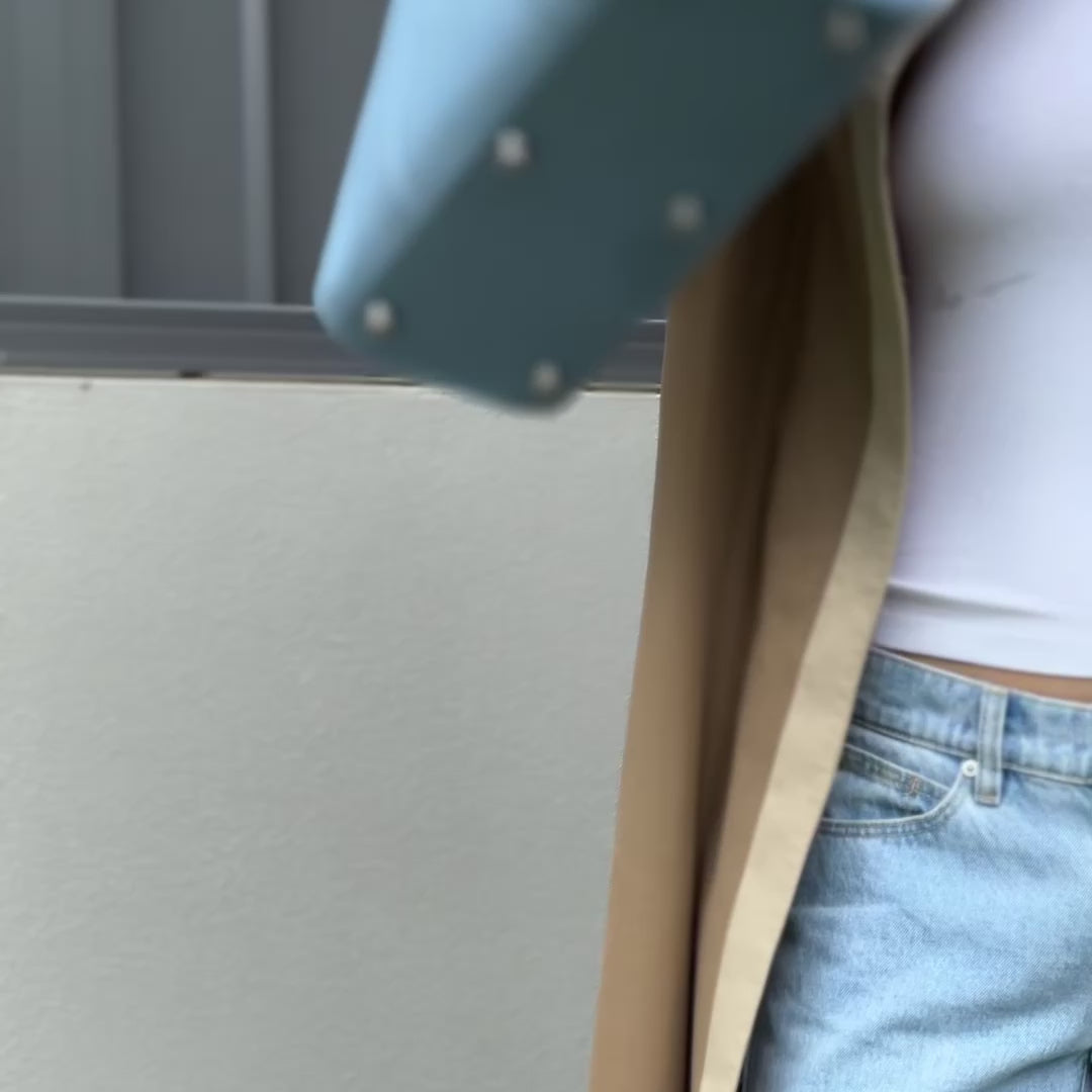 Load video: Small Structured Tote Bag - Denim Blue