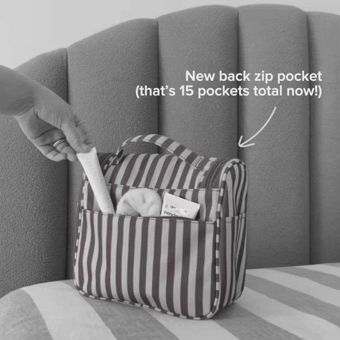 Load video: Bon Voyage Travel Toiletry Bag -- Eye Love Purple