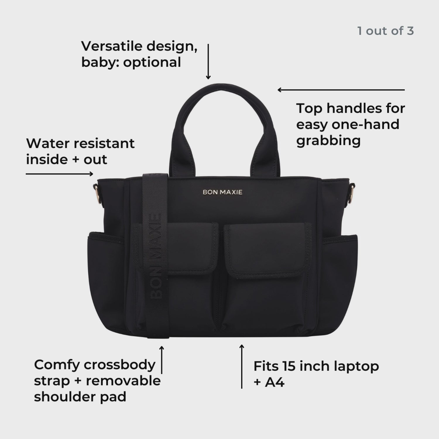 Load video: Everyday Multi-Pocket Tote Bag -- Leopard