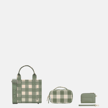 SAVE $76—Micro Tote + Handy Handle Case + Mini Wallet Bundle - Sage Gingham