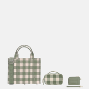 SAVE $69—Small Tote + Handy Handle Case + Mini Wallet Bundle - Sage Gingham